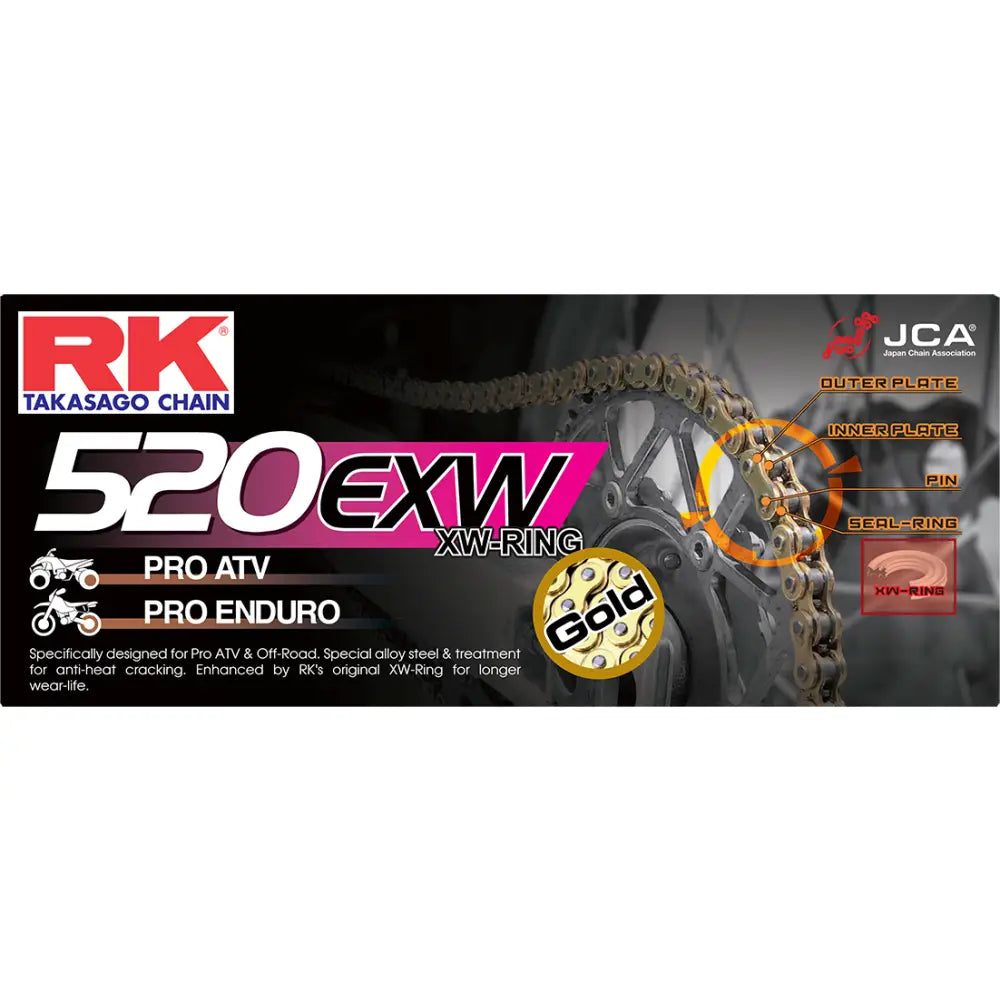 RK Excel 520 ZXW Drive Chain GB520EXW-120 - Gold GB520EXW 120