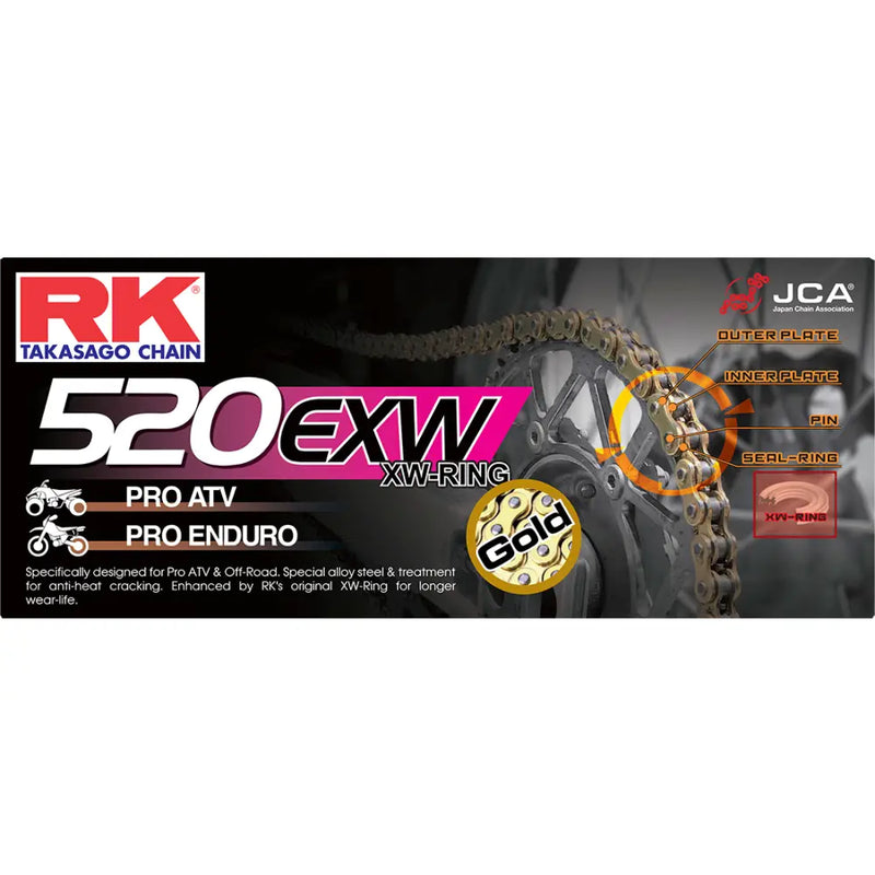 RK Excel 520 ZXW Drive Chain GB520EXW-120 - Gold GB520EXW 120