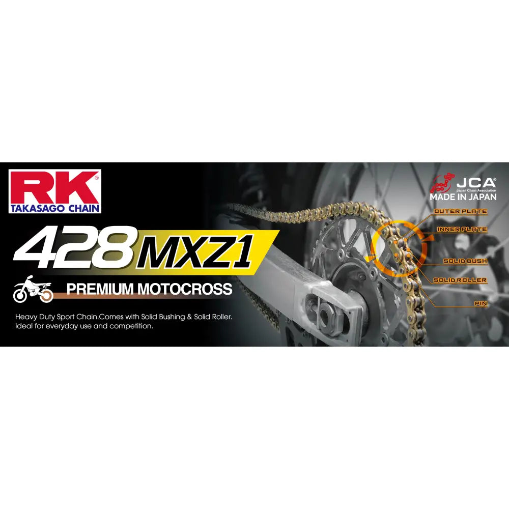 RK Excel GBMXZ1 Drive Chain Gold GB428MXZ1-130 - Gold GB428MXZ1 428 130