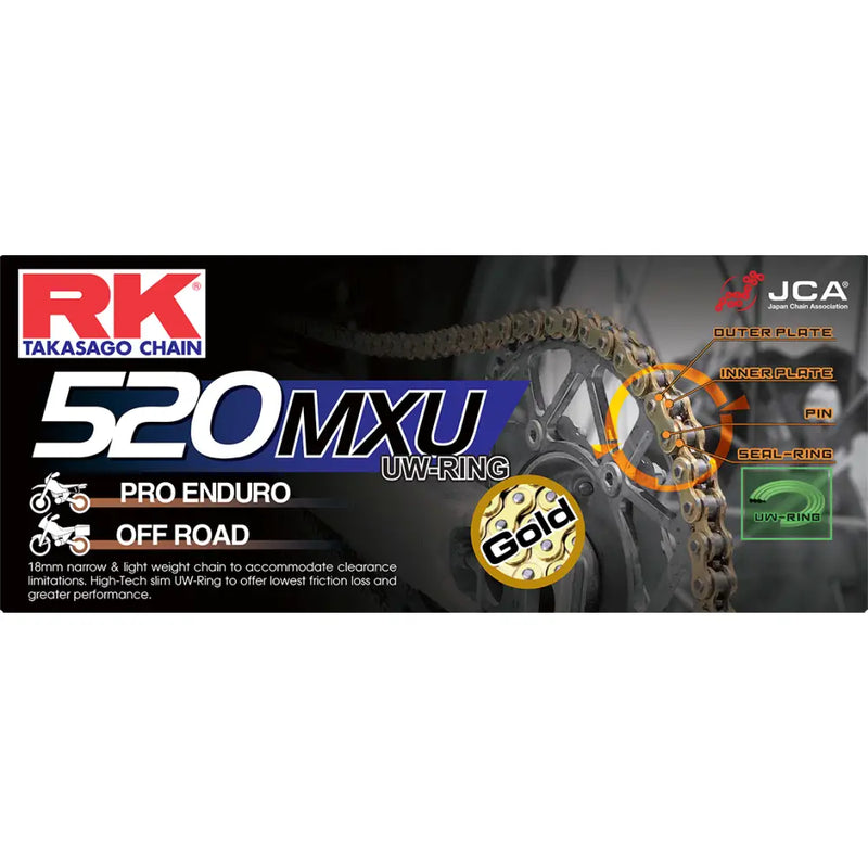 RK Excel MXU Gold Drive Chain GB520MXU-120 - Gold GB520MXU 520 120