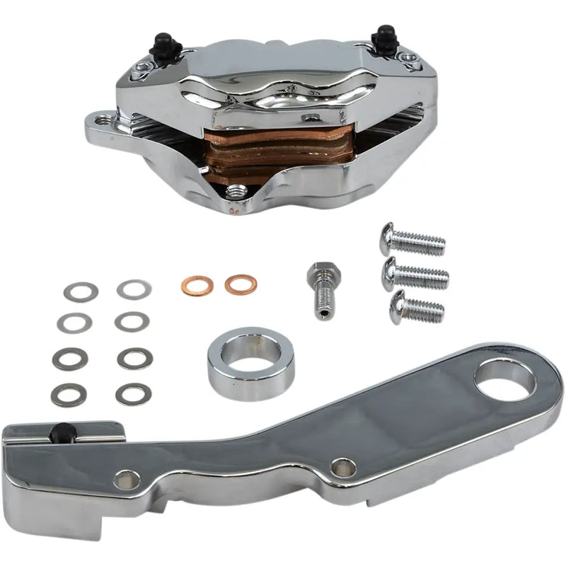 RKHTCC548 Hawg Halters Inc 4 Pist Rear Caliper Kit Chrome 25Mm Flt 08-Up