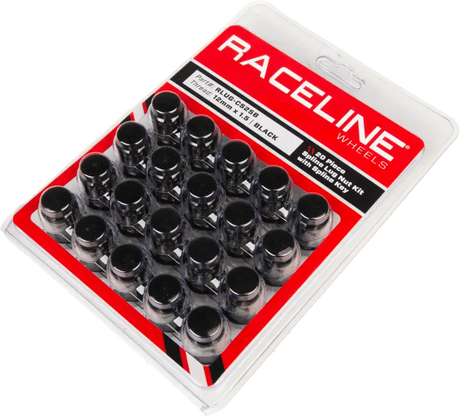 RLUG-CS25B Raceline 12Mmx1.50 Lock Style Lug 20/Pk Lock Style Lug Nuts Blk - RV and Auto Parts