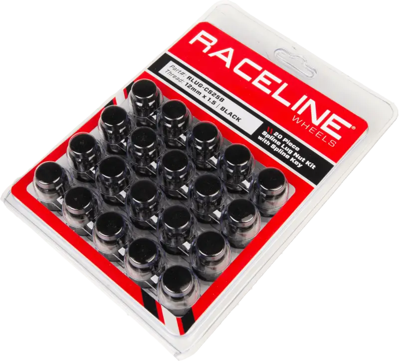 RLUG-CS25B Raceline 12Mmx1.50 Lock Style Lug 20/Pk Lock Style Lug Nuts Blk - RV and Auto Parts