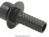 Black plastic hose adapter for evacuation flange cap RM302B Zebra RV Inc