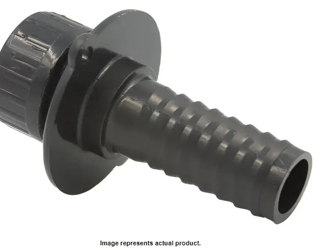 Black plastic hose adapter for evacuation flange cap RM302B Zebra RV Inc