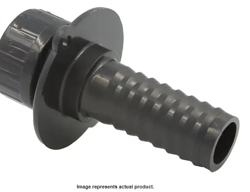 Black plastic hose adapter for evacuation flange cap RM302B Zebra RV Inc