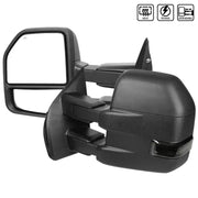 RMX-F15015F3GH-P-FS Spec-D Tunin Towing Mirrors-Black Texture Smoke - Exterior Mirror
