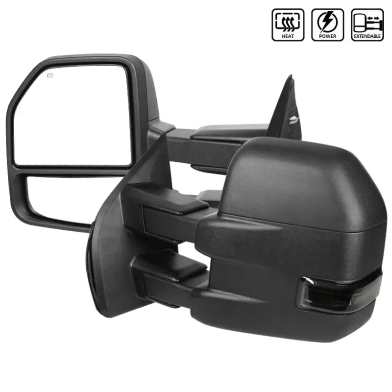 RMX-F15015F3GH-P-FS Spec-D Tunin Towing Mirrors-Black Texture Smoke - Exterior Mirror