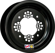 Black ATV wheel with unique spoke design and roll bead for RO-14-429 Rok Out UTV