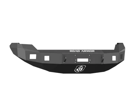 Dark gray heavy-duty Road Armor winch bumper for Ford F-150 off-road trucks