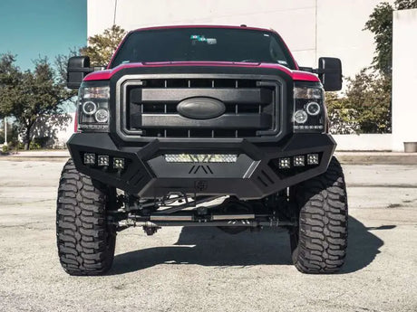Road Armor 11-16 Ford F-250 SPARTAN Front Bumper Bolt-On Pre-Runner Guard - Tex Blk - Truck & Automotive