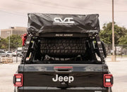 Road Armor black Jeep cargo cover with spare tire winch storage