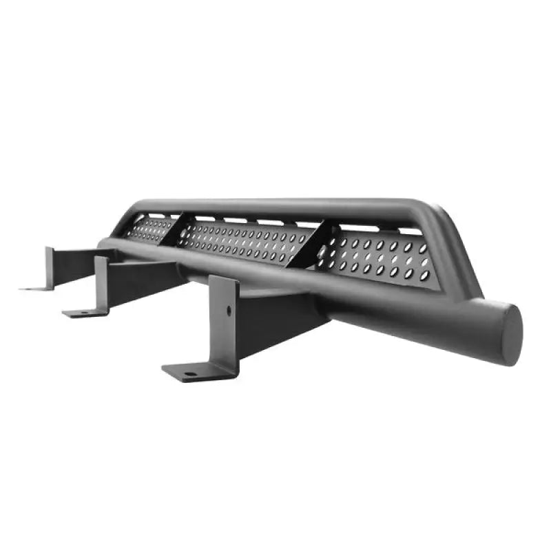 Rocker Panel Guard Round Tube; With Full Length Step Area; Powder Coated; Black; Steel - Truck & Automotive