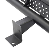 Rocker Panel Guard Round Tube; With Full Length Step Area; Powder Coated; Black; Steel - Truck & Automotive