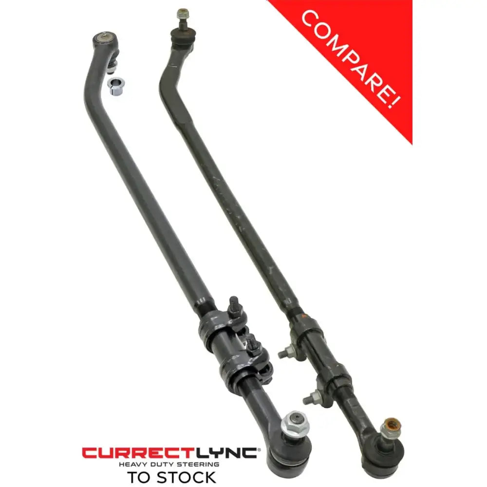 RockJock JK Currectlync Steering Sys. w/Flipped Drag Link 1.65in Dia. Tie Rod 1.3in w/Hardware - Truck & Automotive
