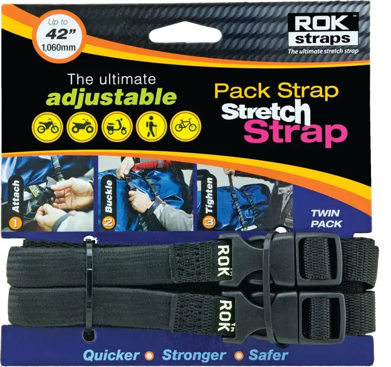 ROKSTRAPS ROK10314 Pack Strap Black 12"X42"X5/8"