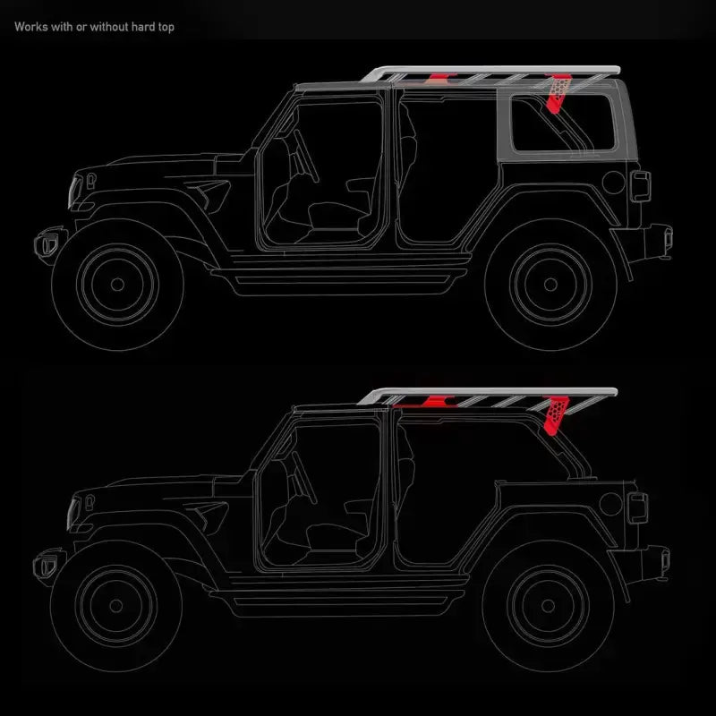 Roof Basket Mounting Kit For SRM Series Baskets and Racks To Install On Vehicles Without Cross Bars; Gutter Mount;
