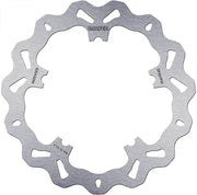 Circular slotted metal brake rotor in wave fr stainless for vehicle’s braking system