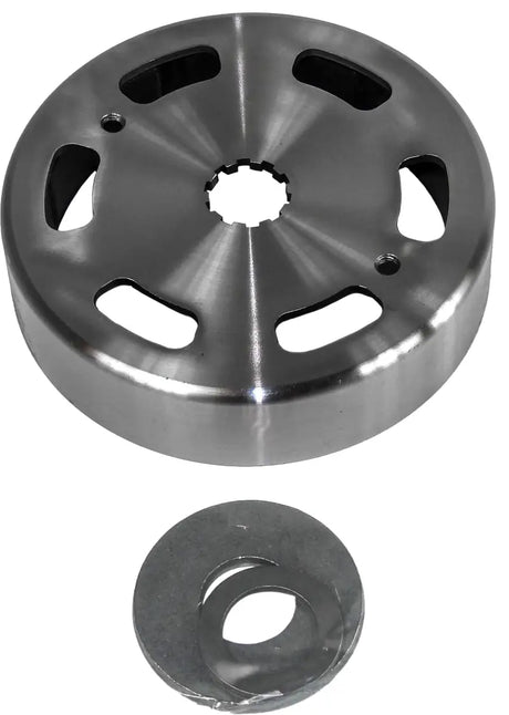 Shiny metal clutch bell with washer for Amp Compu RV charging systems and parts