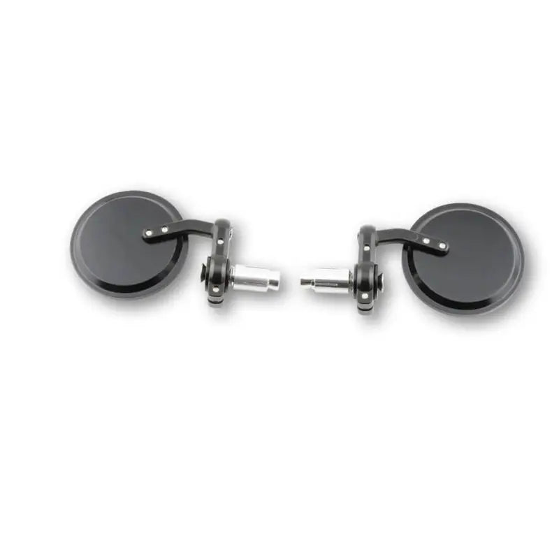 SHIN YO Round Bar End Mirror Pair 7/8" Black for Powersports