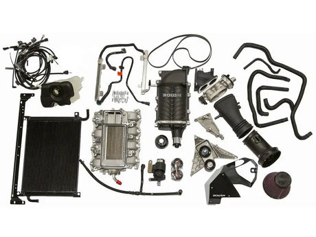 Automotive supercharger kit for Ford Mustang 5.0L V8 enhances driving experience