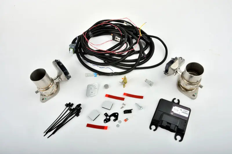 Aftermarket exhaust valve controller kit for active exhaust upgrade on 2015-2017 Ford Mustang