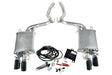 Complete active exhaust upgrade kit for Ford Mustang 2015-2017 with mufflers and wiring