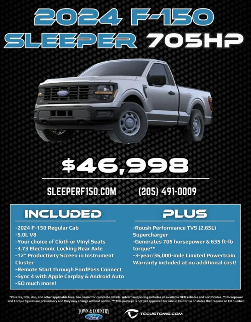 Roush 2021 + Ford F-150 705HP 5.0L Supercharger System