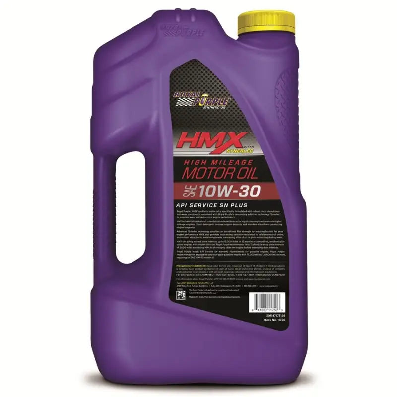 Royal Purple HMX Premium Synthetic High Mileage 10W-30 Motor Oil - 5 Quart - RV and Auto Parts