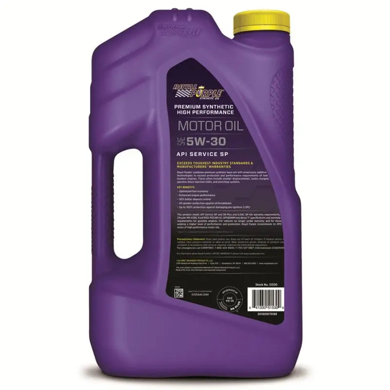 Royal Purple Premium Synthetic High Performance Multi-Grade 5W-30 Motor Oil - 5 Quart - RV and Auto Parts
