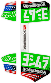 RS12-NB012 Yoshimura Rs12 Muffler Decals Green - RV and Auto Parts