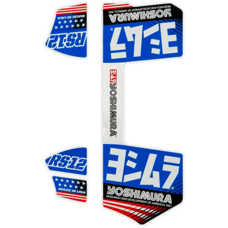 RS12-NB013 Yoshimura Rs12 Muffler Decals Blue - RV and Auto Parts
