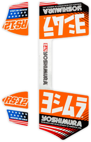 RS12-NB014 Yoshimura Rs12 Muffler Decals Orange - RV and Auto Parts