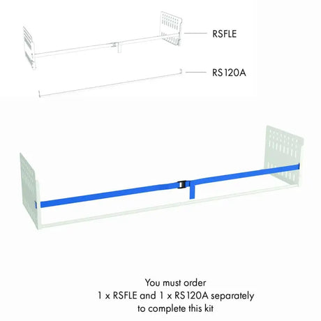 Bed frame assembly diagram for RS120A Rolacase Storage Floor Enclosure 12-Series