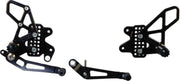 Black motorcycle RS582K rear set for Suzuki bikes, complete RS582K rear set upgrade