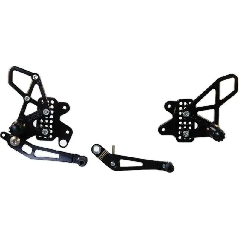 Black motorcycle RS582K rear set for Suzuki bikes, complete RS582K rear set upgrade