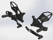 RS634K Rear Set Complete Blk Yam 