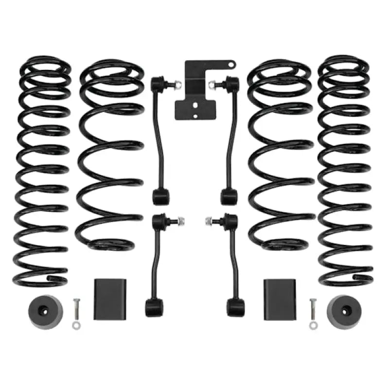 Rs66136b-1 component: 4-inch black coil spring lift kit with adjustable shackles