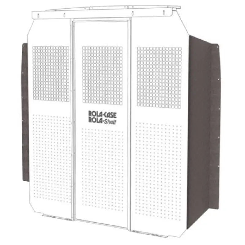 Perforated metal storage cabinet in RSCSBFT130148MH20 Rolacase Deep Setback panels