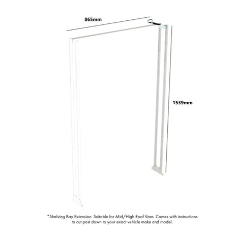 RSEFR/HD/80/1539 Rolacase Shelving Ext Frame 8-Series Low - Van Storage System Shelf Support