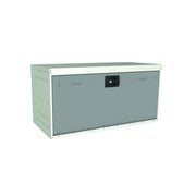 Grey metal van shelving lockable box with black lock for ROLACASE Van Shelving 8-Series