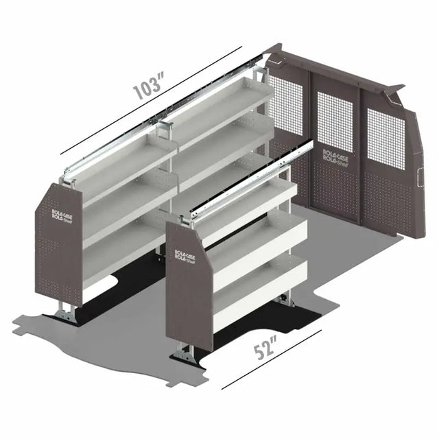 RSLLRBA- PA Rolacase Van Shelving Basic Bin Package - Storage System Kit