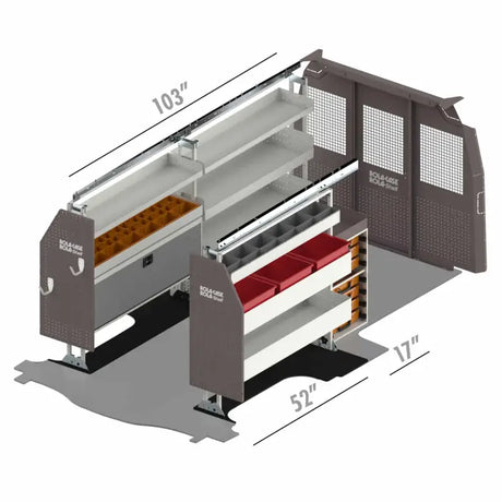 RSLLRGE- PA Rolacase Van Shelving General Bin Package - Storage System Kit
