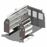 Van shelving general with rolacase van shelving and partition in bin package