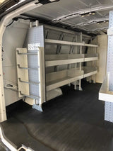 Van shelving system with RSSHL/126 Rolacase Storage Shelf 12 Series for easy storage