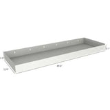 Rectangular white metal Rolacase storage shelf from RSSHL/129 Rolacase Storage Shelf 12 Series
