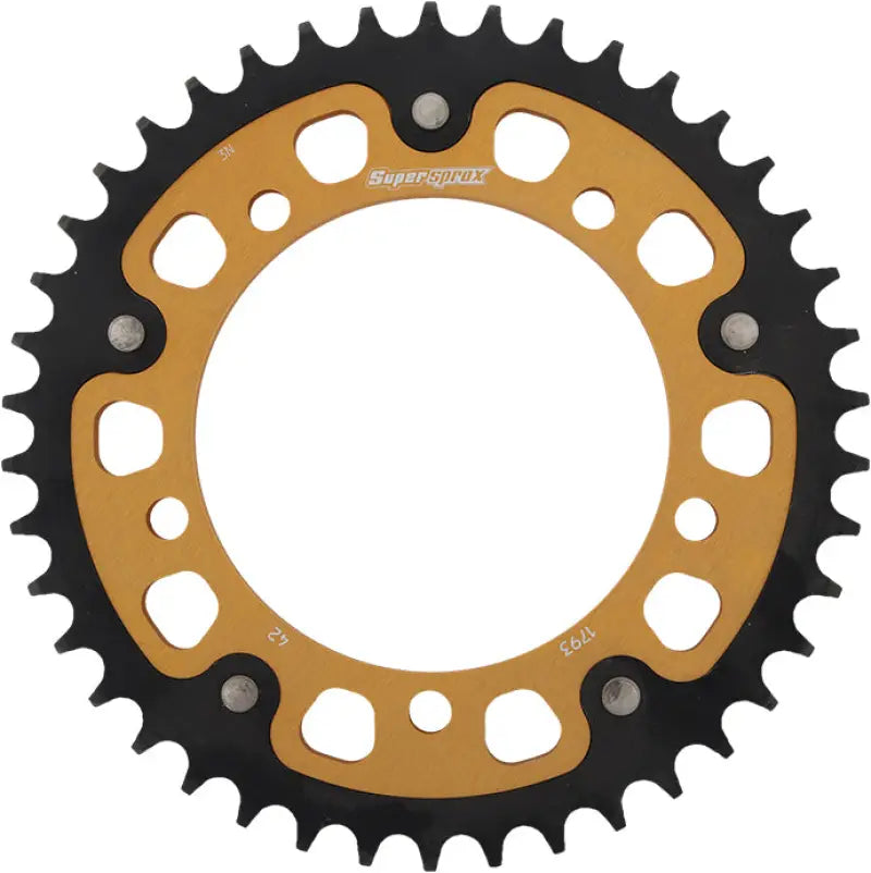 RST-1793-42-GLD Rear Stealth Sprocket Alu/Stl 42t 520 Gld Hay/Suz/Tri 
