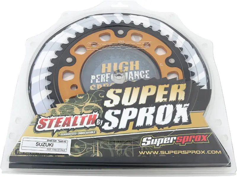 RST-1793-42-GLD Rear Stealth Sprocket Alu/Stl 42t 520 Gld Hay/Suz/Tri 