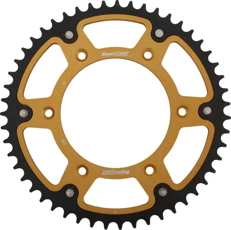 RST-210-51-GLD Rear Stealth Sprocket Alu/Stl 51t 520 Gld Hon 