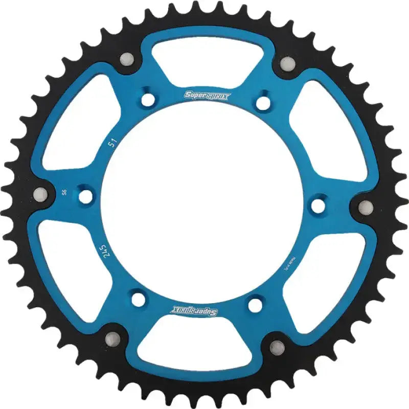 SUPERSPROX RST-245-51-BLU Rear Stealth Sprocket Alu/Stl 51t 520 Blu Yam